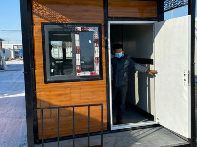 Бытовка быстросборная складная с террассой коричневая  5900х2480х2560мм. Утепление 75мм., (артикул 4538)