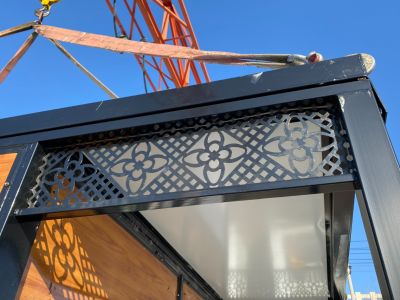 Бытовка быстросборная складная с террассой коричневая  5900х2480х2560мм. Утепление 75мм., (артикул 4538)